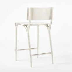 Oro Polished Silver Counter Stool -Furniture Sale OroPlshdSlvrCounterStool3QBSSS22 1