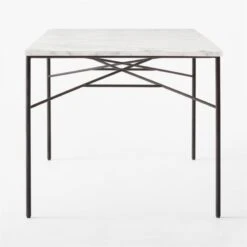 Pavilion Black Metal Outdoor Dining Table With Marble Top Model 6141 -Furniture Sale Pavilion6141BkDnTbWMbTpSDSSS23
