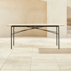 Pavilion Travertine Outdoor Dining Table Model 6141