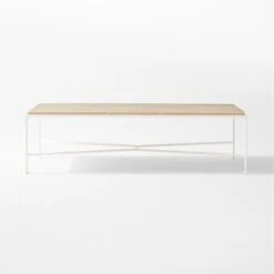 Pavilion Ivory Metal Outdoor Coffee Table With Travertine Top Model 6511 -Furniture Sale Pavilion6151IvCfTbWTrvTpSOSSS22