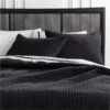 PaxtonEUROPEAN FLAX™-Certified Linen Garment Washed Black Quilt And Shams -Furniture Sale PaxtonLnGrtWshBkFQQuiltSHF21 1
