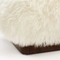 Pelosa White Sheepskin Ottoman -Furniture Sale PelosaWhtShpsknOttomanAVSSF22