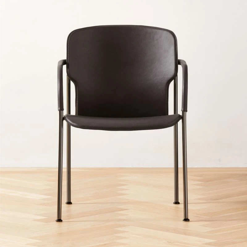 Pesaro Black Leather Dining Armchair 3 Pesaro Black Leather Dining Armchair