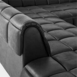 Pezzo 6-Piece L-Shaped Black Leather Sectional Sofa With Left Arm 15 Pezzo 6-Piece L-Shaped Black Leather Sectional Sofa With Left Arm -Furniture Sale Pezzo6PcBlkLthrLASectAVSSS23