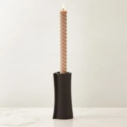 Philo Grey Clay Taper Candle Holder -Furniture Sale PhiloPrclnTaperHolderROF23