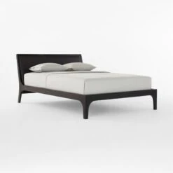 Pietro Woven Black Leather Queen Bed -Furniture Sale PietroWovenBlkLthrQBed3QSSF22