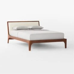 Pietro Woven Ivory Leather Queen Bed -Furniture Sale PietroWovenIvryLthrQBed3QSSF22