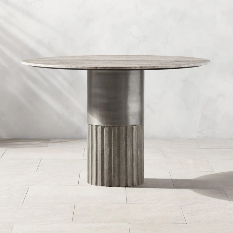 Pillar Travertine Outdoor Dining Table 3 Pillar Travertine Outdoor Dining Table