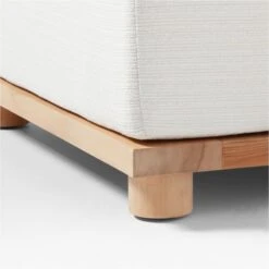 Pinet Teak Outdoor Ottoman With Textured Ivory Perennials® Cushion 11 Pinet Teak Outdoor Ottoman With Textured Ivory Perennials® Cushion -Furniture Sale PinetTeakOttomanAVSSS23