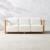 Pinet Teak Outdoor Sofa With Textured Ivory Perennials® Cushions -Furniture Sale PinetTeakSofaSHS23
