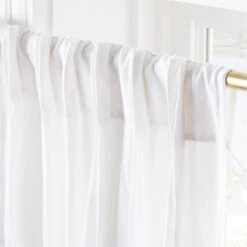 Pleated White Linen Window Curtain Panel 48"x120" 7 Pleated White Linen Window Curtain Panel 48"x120" -Furniture Sale PleatedLnnWtCrtnPnl96inAV2SHS22