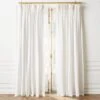 Pleated White Linen Window Curtain Panel 48"x120" -Furniture Sale PleatedLnnWtCrtnPnl96inSHS22