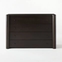 Port Low 4-Drawer Blackened Walnut Wood Dresser -Furniture Sale PortBlckndWdShrtDresserSOSSS21