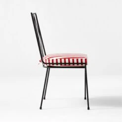 Pavilion Black Armless Outdoor Dining Chair With Striped Sunbrella ® Cushion Model 6150 Set Of 2 11 Pavilion Black Armless Outdoor Dining Chair With Striped Sunbrella ® Cushion Model 6150 Set Of 2 -Furniture Sale PvlnBkALDnChrWStdChM6150SDSSS22