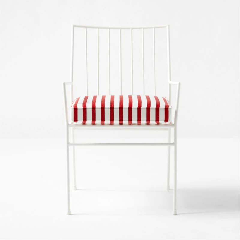 Pavilion Ivory Outdoor Dining Armchair With Striped Sunbrella ® Cushion Model 6470 Set Of 2 6 Pavilion Ivory Outdoor Dining Armchair With Striped Sunbrella ® Cushion Model 6470 Set Of 2 - Image 4