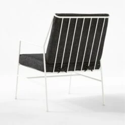 Pavilion Ivory Metal Outdoor Lounge Chair With Grey Cushion Model 6471 -Furniture Sale PvlnIvLngChrWGyChM64713QBSSS22