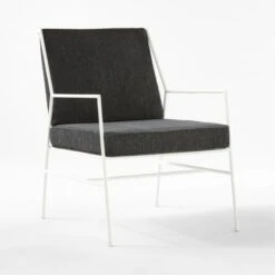 Pavilion Ivory Metal Outdoor Lounge Chair With Grey Cushion Model 6471 -Furniture Sale PvlnIvLngChrWGyChM64713QSSS22