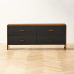 Ralston Low 4-Drawer Wood Dresser