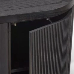 Reid Oval Black Wood Storage Desk -Furniture Sale ReidEbonizedDeskAVSSS23