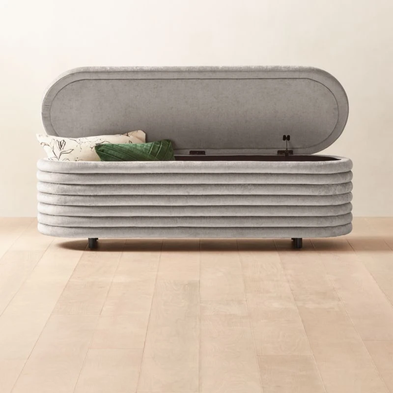 Rialto Pewter Storage Bench 4 Rialto Pewter Storage Bench - Image 2