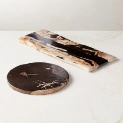 Ring Rectangular Petrified Wood And Resin Serving Platter 12 Ring Rectangular Petrified Wood And Resin Serving Platter -Furniture Sale RingPtrfdWoodNResinGroupFHF23