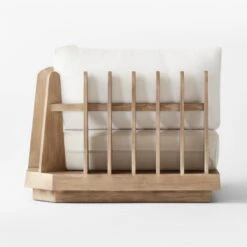 Riposo Teak Wood Outdoor Corner Chair With Boucle Sunbrella ® Cushions -Furniture Sale RiposoTeakCornerChairSDSSS22