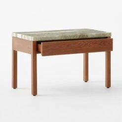 Ryne Oak Wood Nightstand With Marble Top 12 Ryne Oak Wood Nightstand With Marble Top -Furniture Sale RyneMarbleNightstand3QAVSSS23