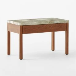 Ryne Oak Wood Nightstand With Marble Top 11 Ryne Oak Wood Nightstand With Marble Top -Furniture Sale RyneMarbleNightstand3QSSS23