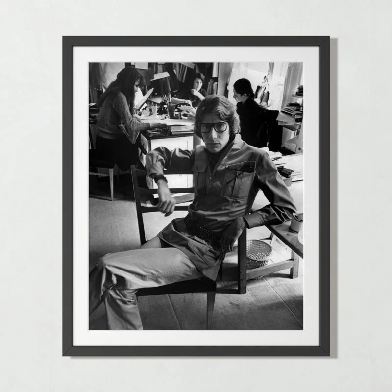 'Yves Saint Laurent In His Studio' Photographic Print In Black Frame 17.5"x21.5" 4 'Yves Saint Laurent In His Studio' Photographic Print In Black Frame 17.5"x21.5" - Image 2