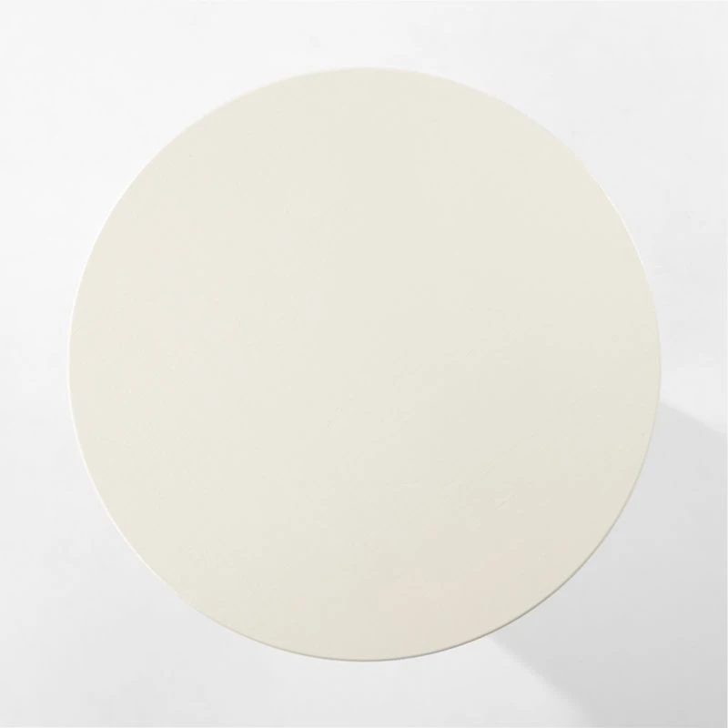 Sannois Round Lacquered Linen White Dining Table 9 Sannois Round Lacquered Linen White Dining Table - Image 7