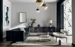 Whirling Dervish Panel White Wallpaper -Furniture Sale SavileTuftedSofaEstelaBlackJN20 1