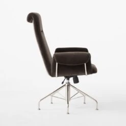 Saviti Black Velvet Office Chair -Furniture Sale SavitiBlkVlvtOfficeChairSDSSF23