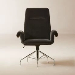 Furniture Sale 13 Saviti Black Velvet Office Chair