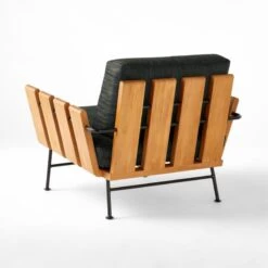 Seahaven Teak Outdoor Lounge Chair With Coal Perennials® Cushions -Furniture Sale SeahavenCoalLoungeChair3QBSSS22