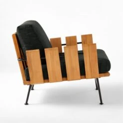 Seahaven Teak Outdoor Lounge Chair With Coal Perennials® Cushions -Furniture Sale SeahavenCoalLoungeChairSDSSS22