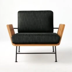 Seahaven Teak Outdoor Lounge Chair With Coal Perennials® Cushions -Furniture Sale SeahavenCoalLoungeChairSOSSS22