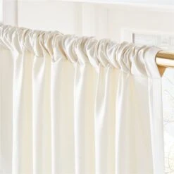 Seda Warm White Dupioni Silk Window Curtain Panel 48"x84" 9 Seda Warm White Dupioni Silk Window Curtain Panel 48"x84" -Furniture Sale SedaSilkDpnIvoryPnl96inAV2SHF21