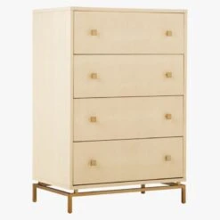 Ivory Shagreen Embossed Tall Chest 10 Ivory Shagreen Embossed Tall Chest -Furniture Sale ShagreenEmbssdTllChstIvry3QS18