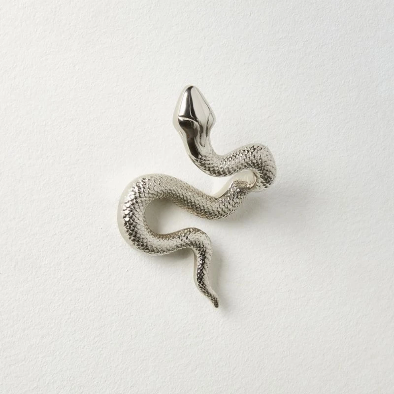 Polished Nickel Snake Wall Hook 3 Polished Nickel Snake Wall Hook