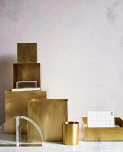 2-Piece Small Solid Brass Studio Storage Box Set 9 2-Piece Small Solid Brass Studio Storage Box Set -Furniture Sale SolidBrassStudioDeskAccessoriesJL18