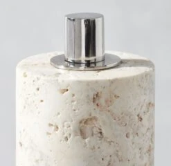 Somerset White Travertine Oil Lamp Small -Furniture Sale SomersetBcTrvrtnOilLmpLgAV2SHS23