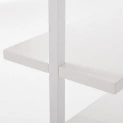 Stairway Wide White Metal Wall Mount Bookshelf 96'' -Furniture Sale Stairway96inWdShelvesWhtAVSSF21