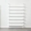 Stairway Wide White Metal Wall Mount Bookshelf 96'' 2 Stairway Wide White Metal Wall Mount Bookshelf 96'' -Furniture Sale Stairway96inWdShelvesWhtSHF21