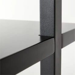 Stairway 2-Drawer Black Wall Mount Desk With Shelves 96'' -Furniture Sale Stairway96inWideDeskBlkAVSSF21