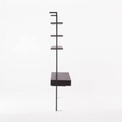 Stairway 2-Drawer Black Wall Mount Desk With Shelves 96'' -Furniture Sale Stairway96inWideDeskBlkSDSSF21