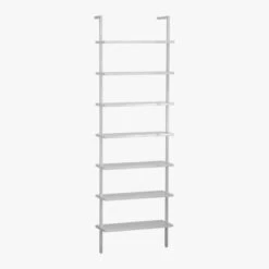 Stairway White Wall-Mounted Bookcase - 96" Height -Furniture Sale StairwayBookcaseWhite3QS12