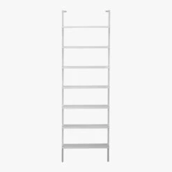 Stairway White Wall-Mounted Bookcase - 96" Height -Furniture Sale StairwayBookcaseWhiteS12