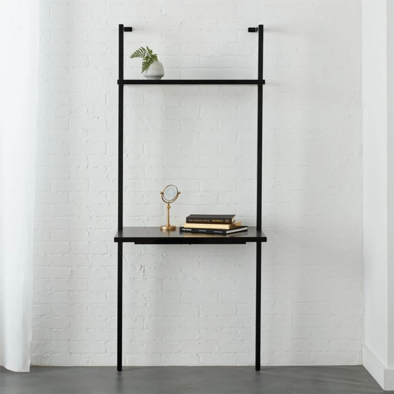 Stairway Black Wall Mount Desk With Shelf 72.5'' 4 Stairway Black Wall Mount Desk With Shelf 72.5'' - Image 2