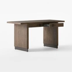 Stilt 2-Drawer Fumed Oak Wood Desk 12 Stilt 2-Drawer Fumed Oak Wood Desk -Furniture Sale StiltFumedOakDesk3QAVSSF22