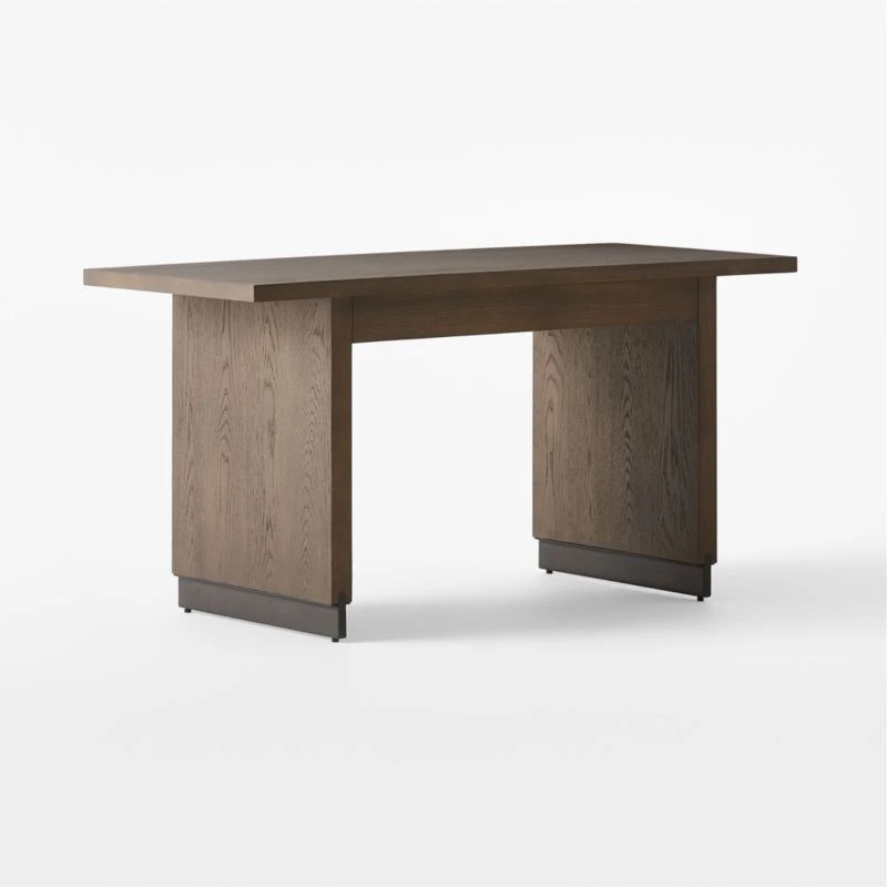 Stilt 2-Drawer Fumed Oak Wood Desk 8 Stilt 2-Drawer Fumed Oak Wood Desk - Image 6
